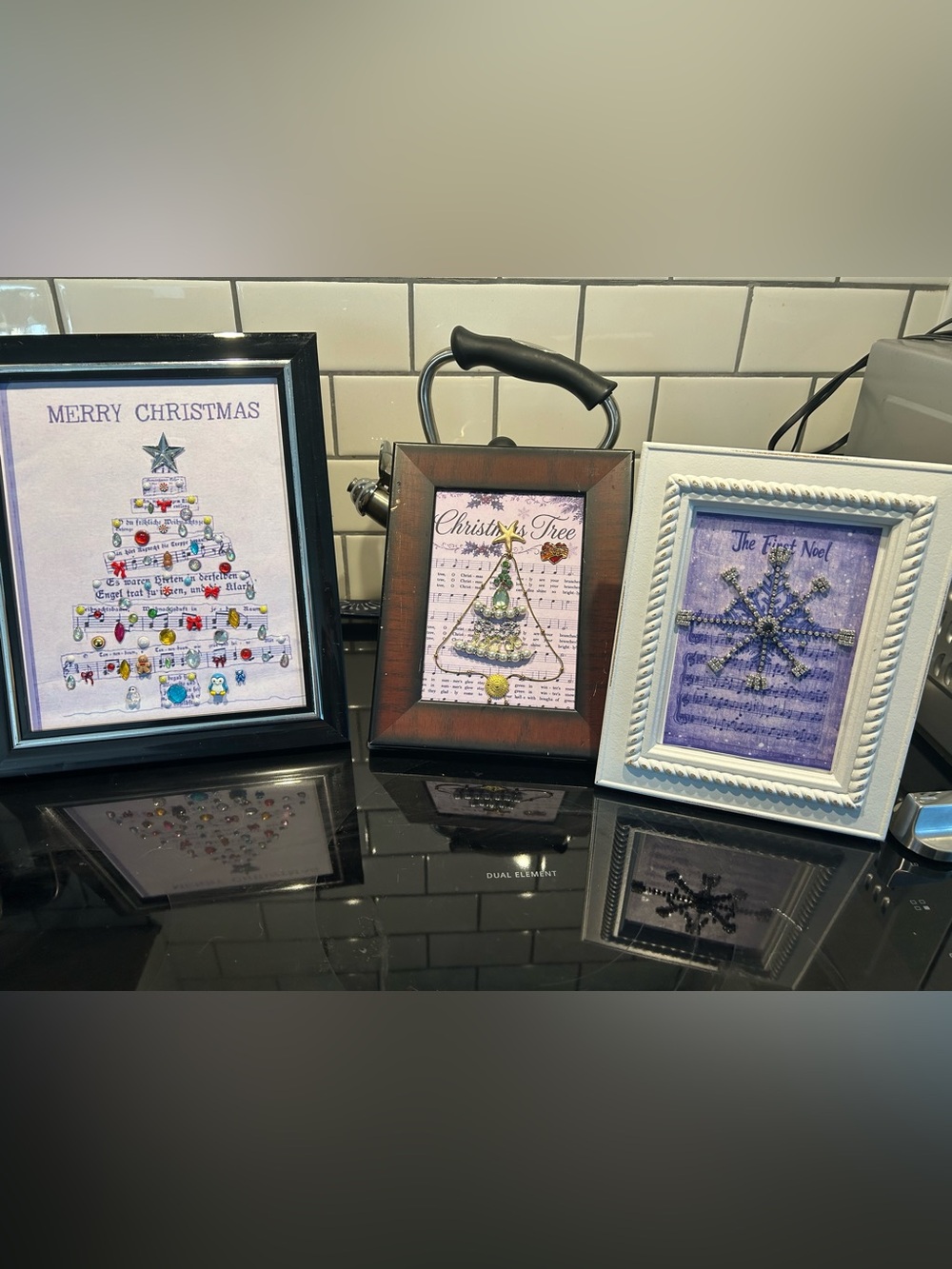 Christmas Framed jewelry Wall Art - White, Black, Brown Frames